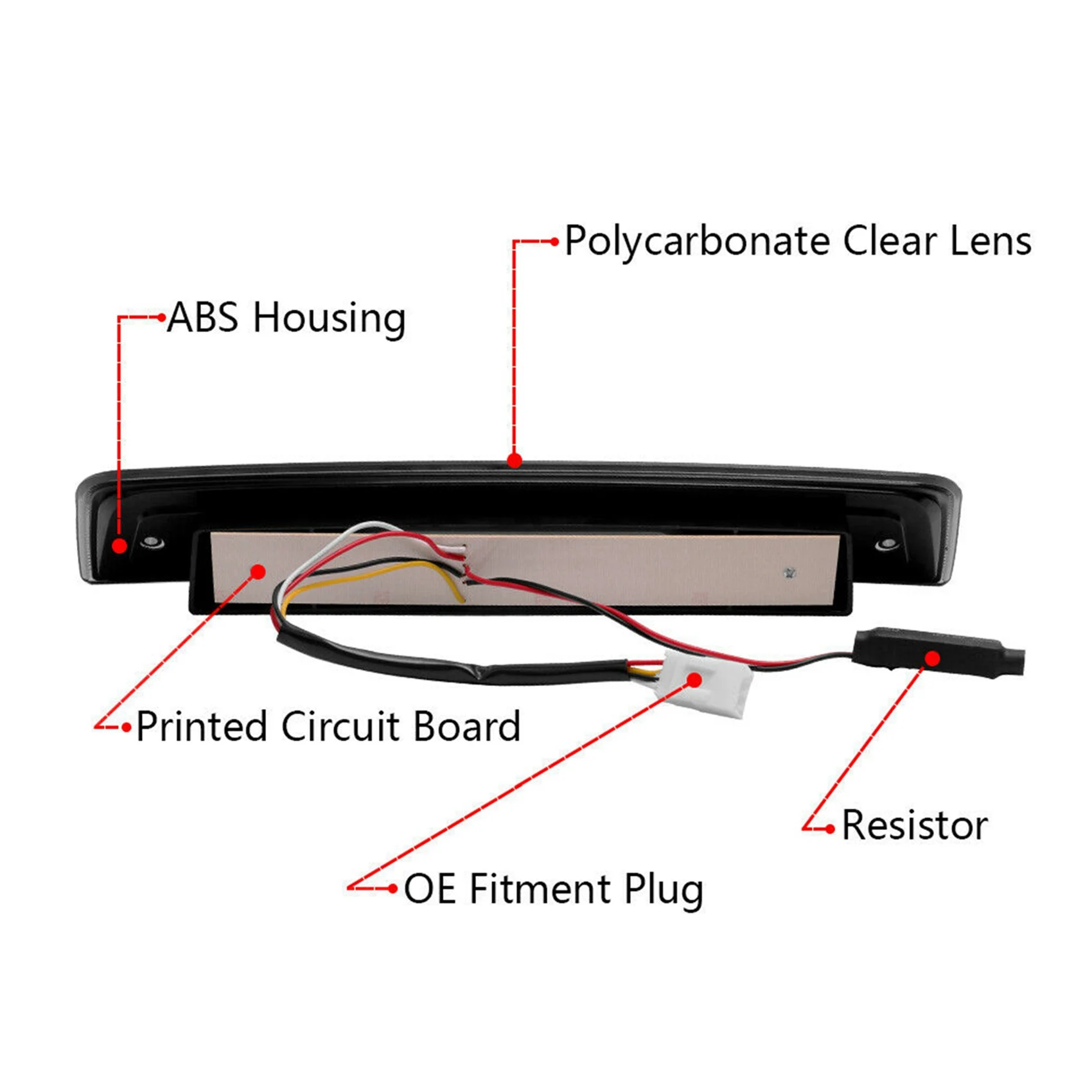 Efficient- 2X Car LED Smoke Third Brake Cargo Light Fit for Dodge RAM 1500 2500 3500 2009-2018