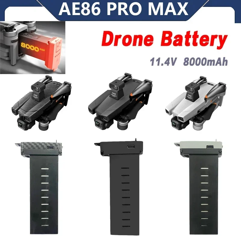 AE86 PRO MAX 8K Drone Originele Batterij 11.4V 8000Mah Voor AE86 PRO MAX Plus Koolstofvezel Batterij Onderdelen accessoire Batterij