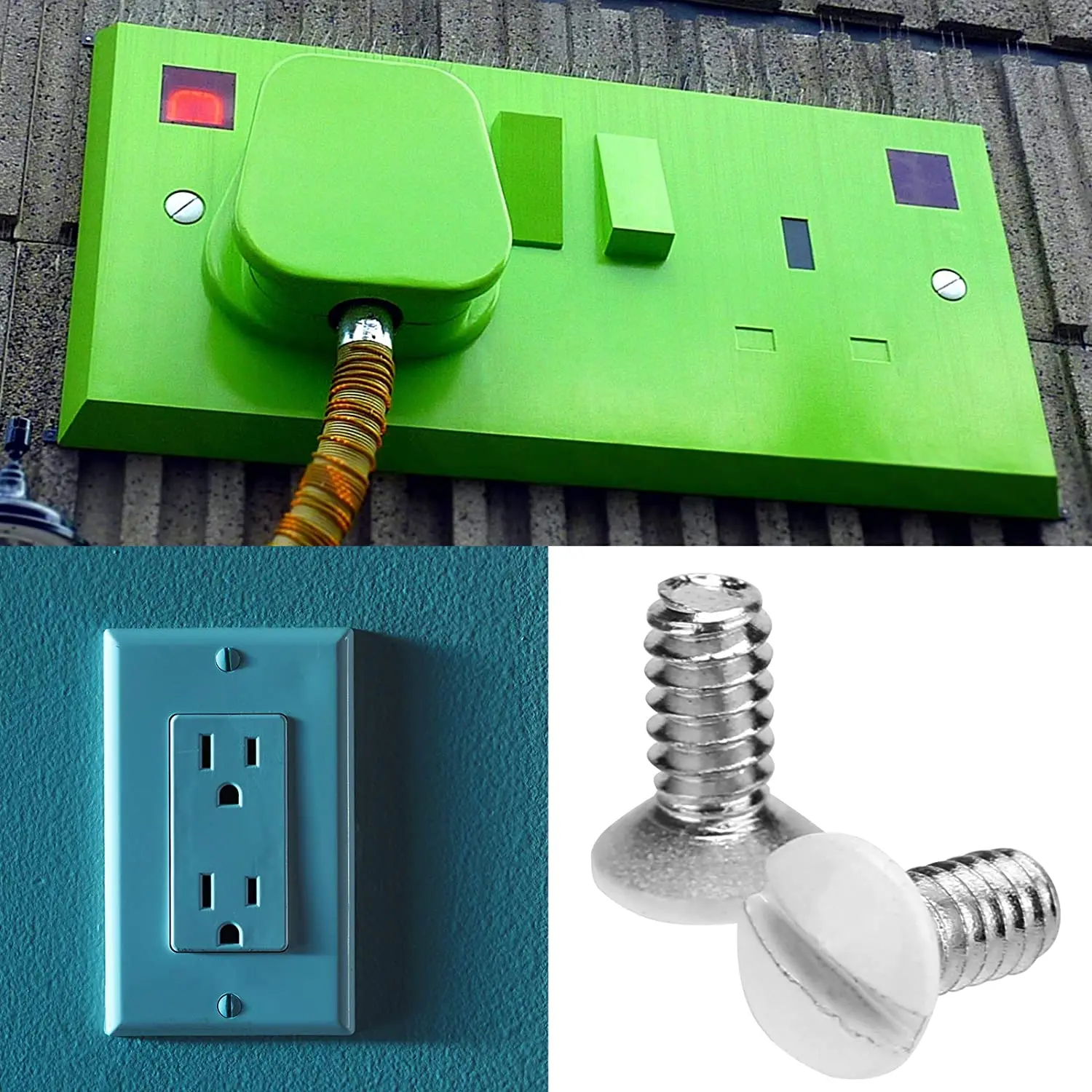 ABAH-240 Pcs 3/8 Inch Long 6-32 Thread White Wall Plate Screws Outlet Cover Screws Wall Plate Screws Electrical Screws