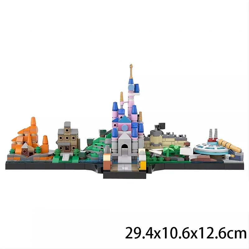 MOC Märchenprinzessinnen-Serie Anime Skyline Gefrorenes Schloss Architektur-Sets Bausteine Kinderspielzeug Mädchen Weihnachtsgeschenke – Detail 11