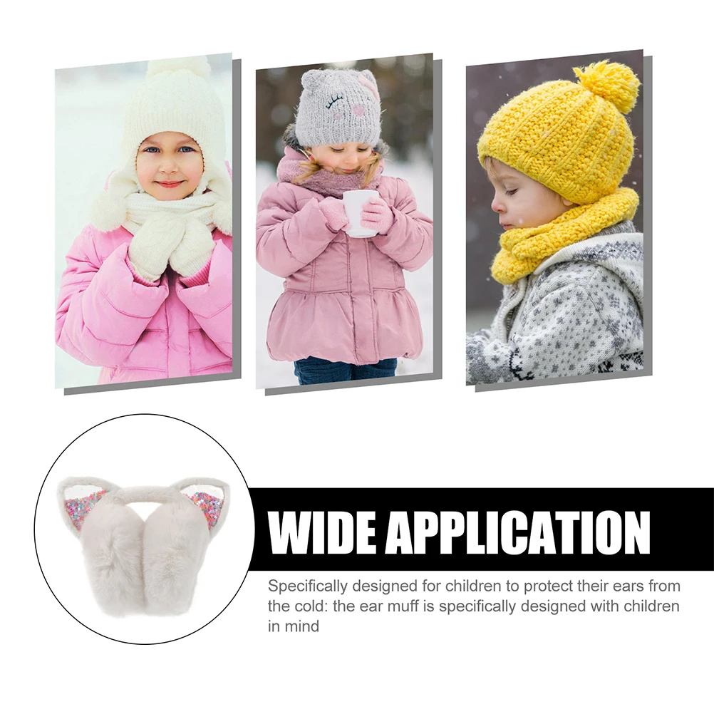 

2pcs Children Warmers Pink Foldable Kids Ear Muff Winter Ear Covers For Winter Cover Lightweight Comfortable Gift