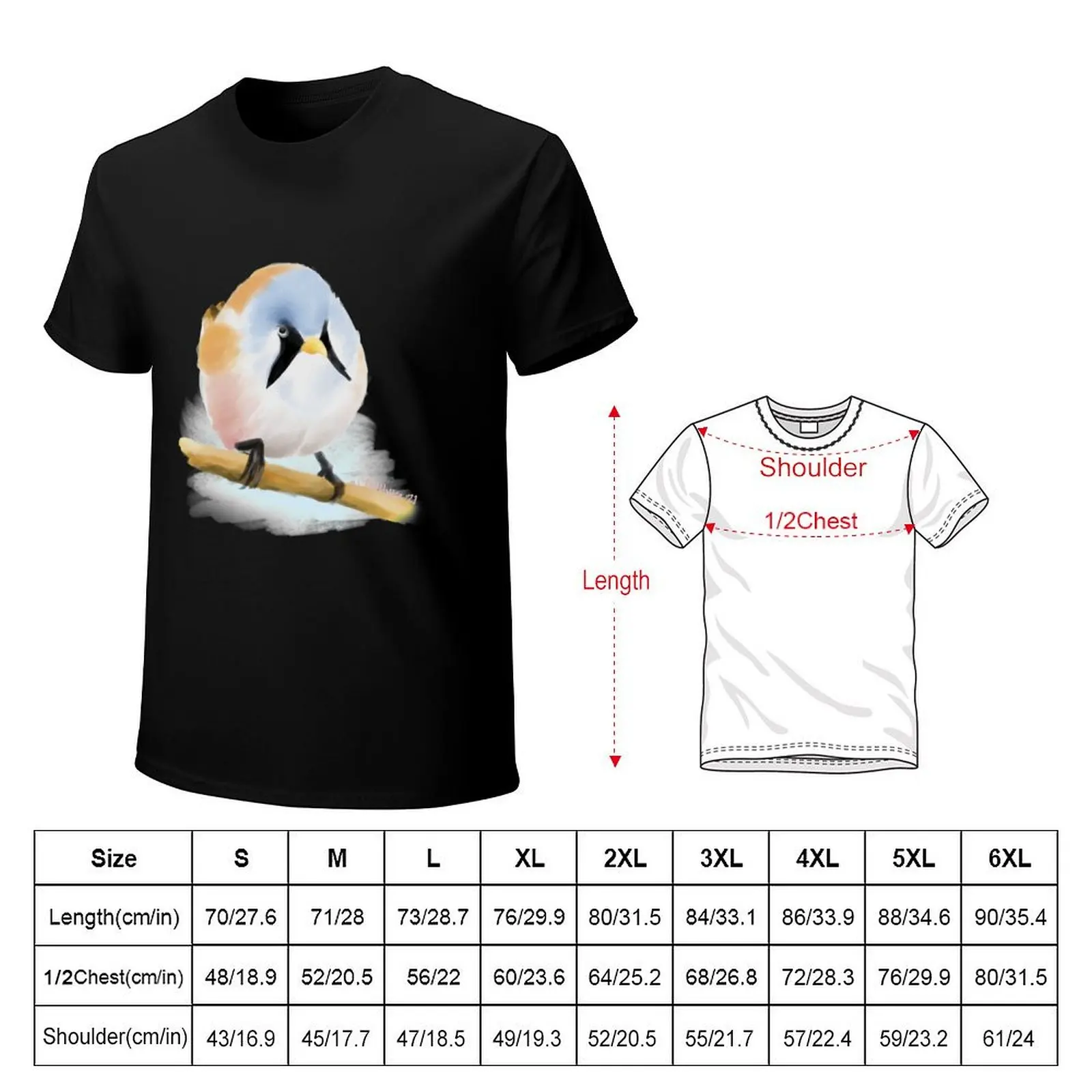 Bearded Reedling T-Shirt Retro Graphic Print T-Shirt