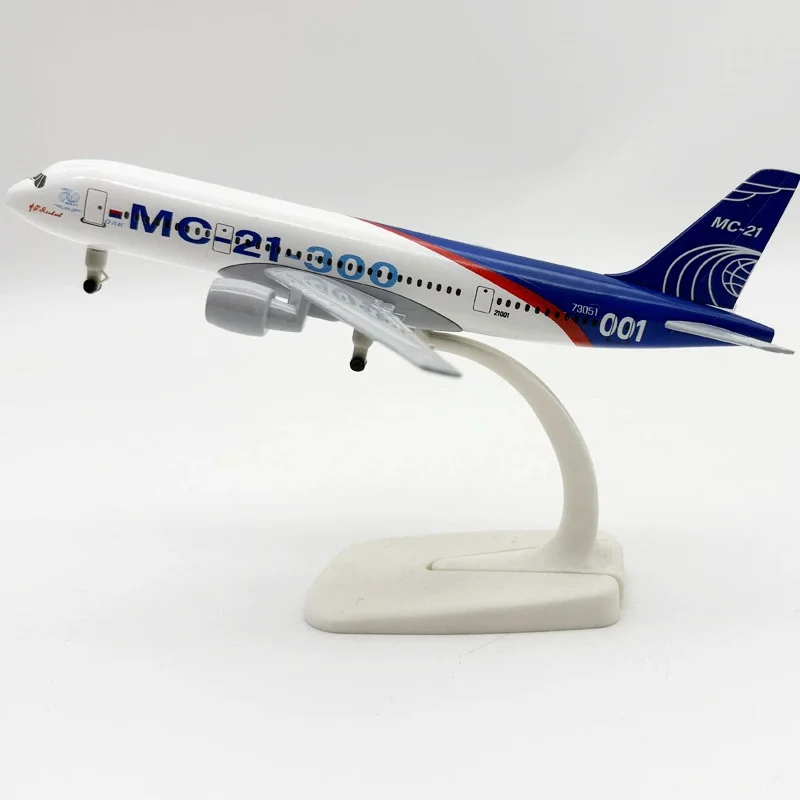 Fit For Scale Model Airplane 20CM Russian MC-21 Aircraft Metal Die-cast Toy Model with Wheels Collection Display Gift