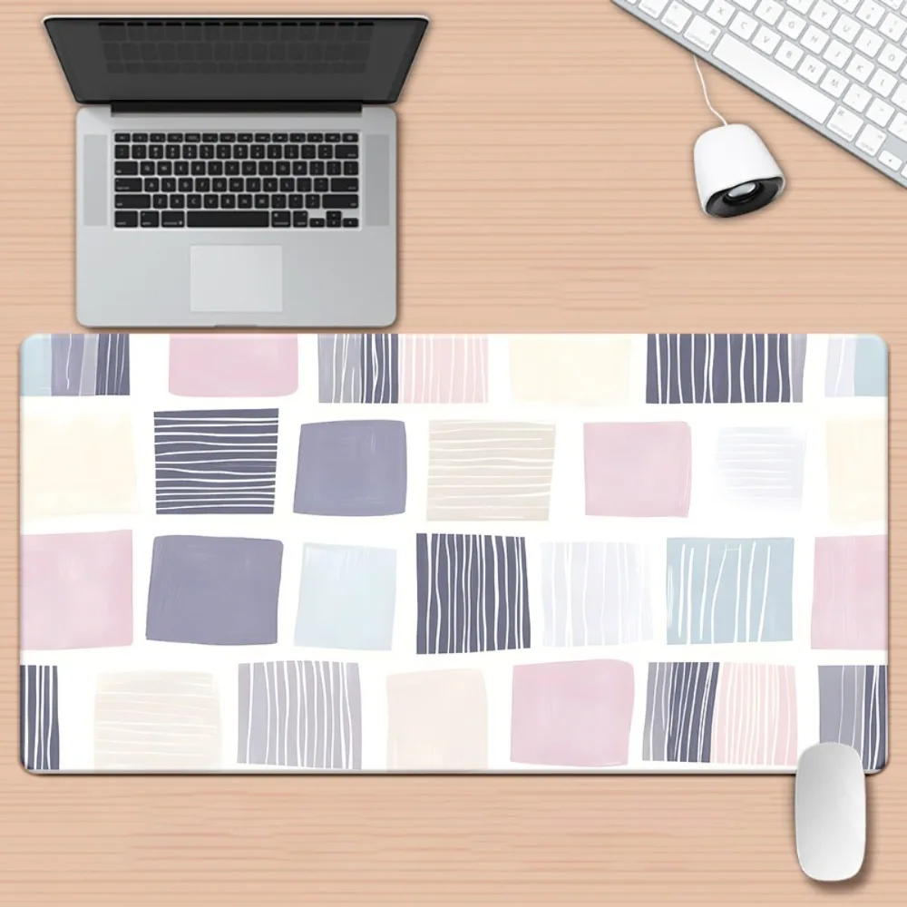 

Pastel Geometric Line Art Large Mouse Pad, XL Gaming Desk Mat, Non-Slip Rubber Base, Aesthetic Office Pad