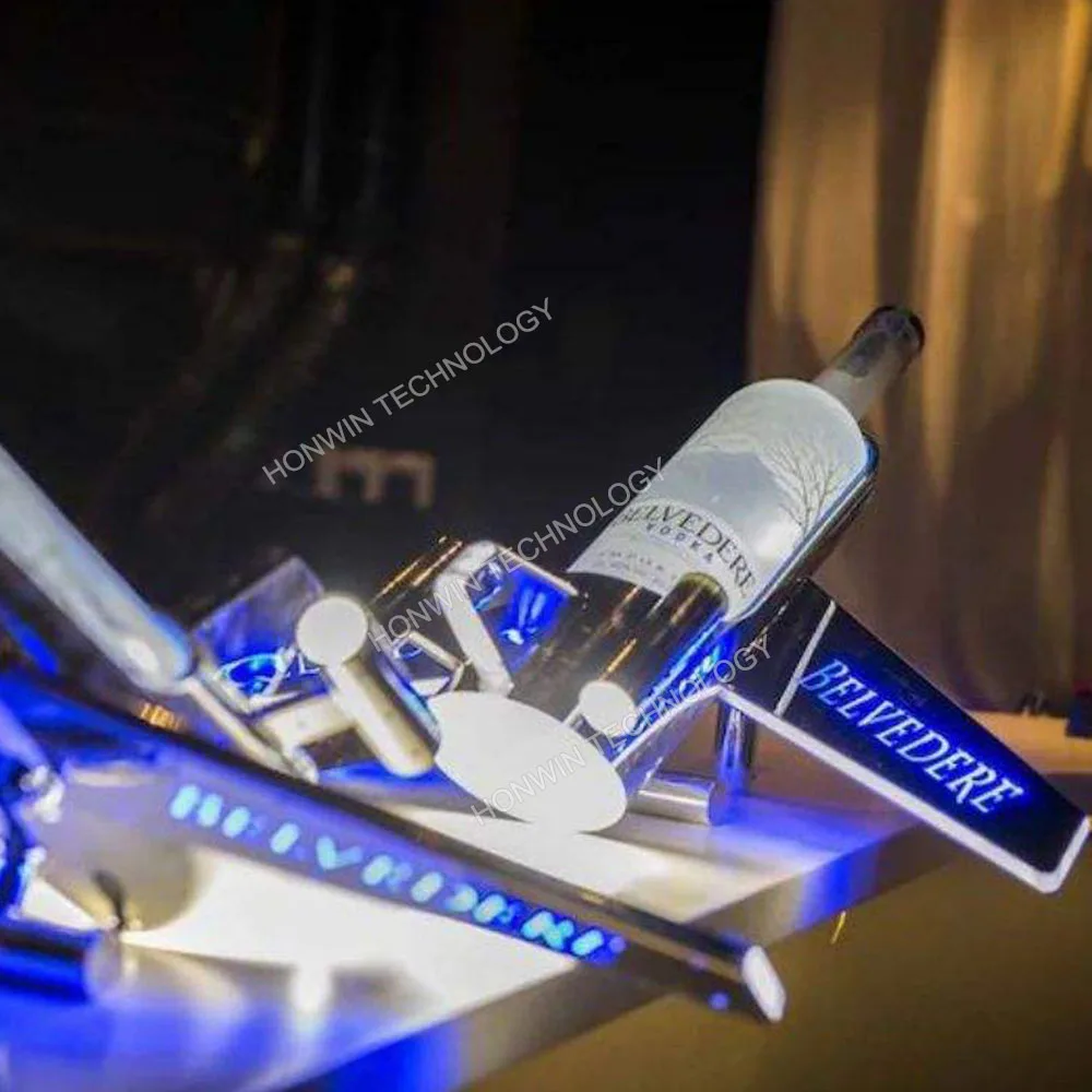 LED Belvedere Vodka Whiskey Tequila Wine Plane Aircraft Champagne Rocket Bottle Presenter Aeroplane Airplane Glorifier Display