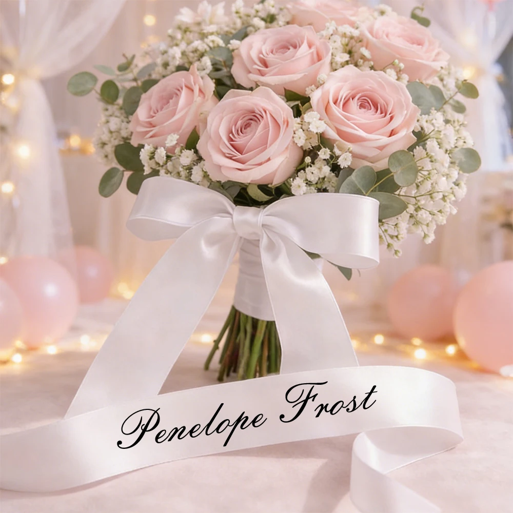Custom Name Text Bow Ribbon Personalized Bridesmaid Souvenir Bouquet Extra Large Ribbon Party Decoration Gift Custom Name Ribbon