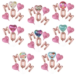 6Pcs Mom Mother's Day Set Festival Balloon Air Globo Home Mother's Day Party Decorations Kid Show Love Gift Baby Shower Supplies