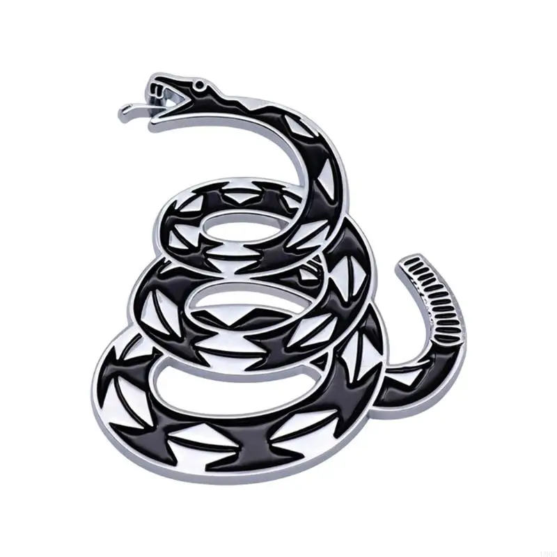 Metal Rattlesnake Car Badge 3D Raised Automotive Sticker Weatherproof Adhesive Auto Decal for Auto Truck Bike New