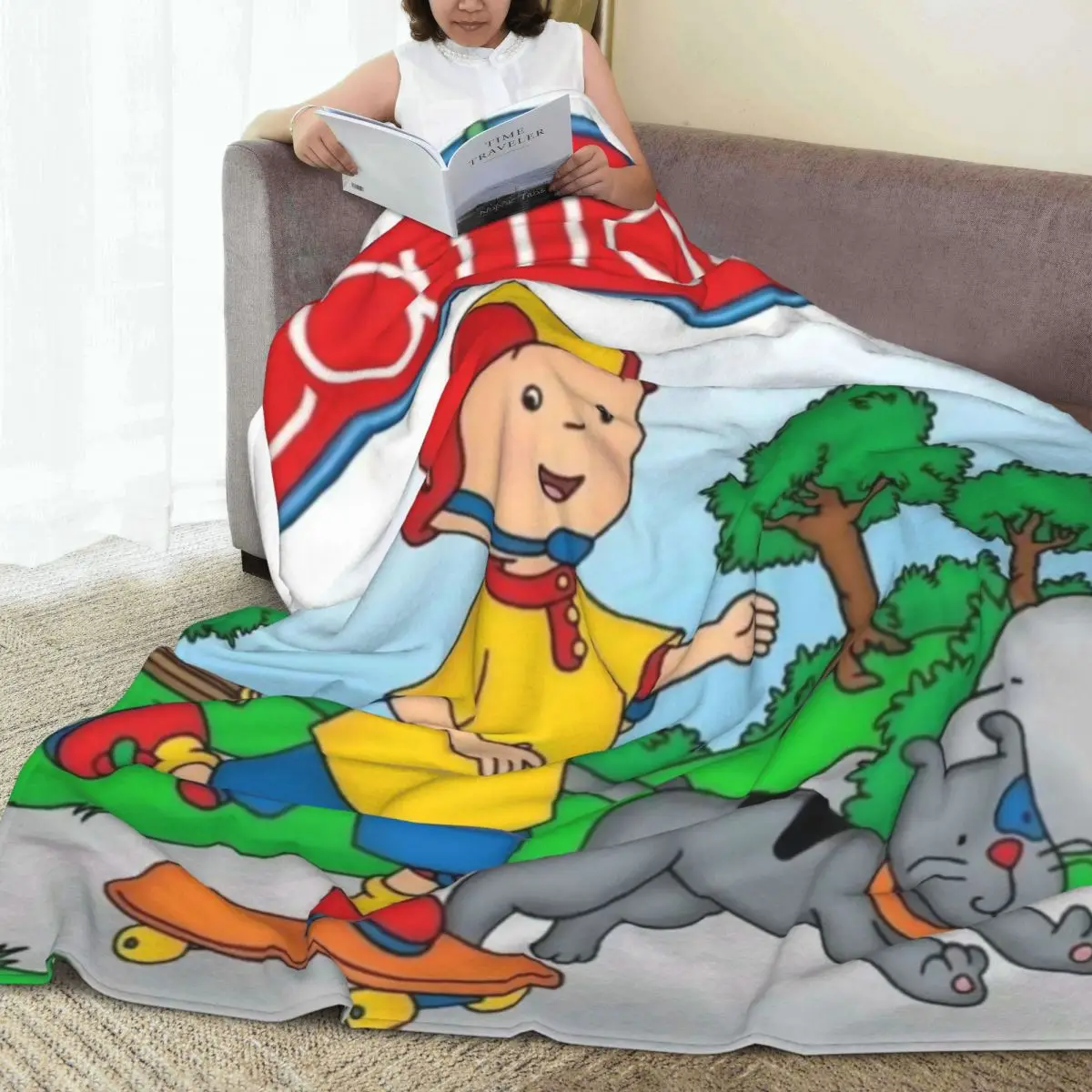 Throw Blanket Caillou Micro Fleece Blanket Four Sizes Fashionable Warm For Camping AntiPilling Blanket