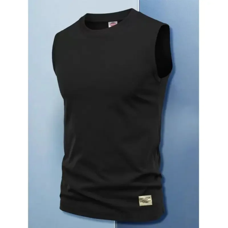 Men's Sleeveless Tank Tops,Big and Tall Cotton Plus Size Workout Sleeveless Tee Shirts Crew Neck Muscle Shirts XL-5XL