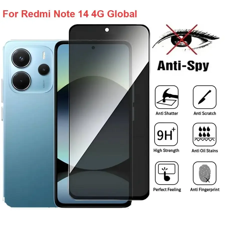 Note 14 Anti Spy Privacy Tempered Glass Screen Protector Compatible For Redmi Note14 4G Global Phone Film