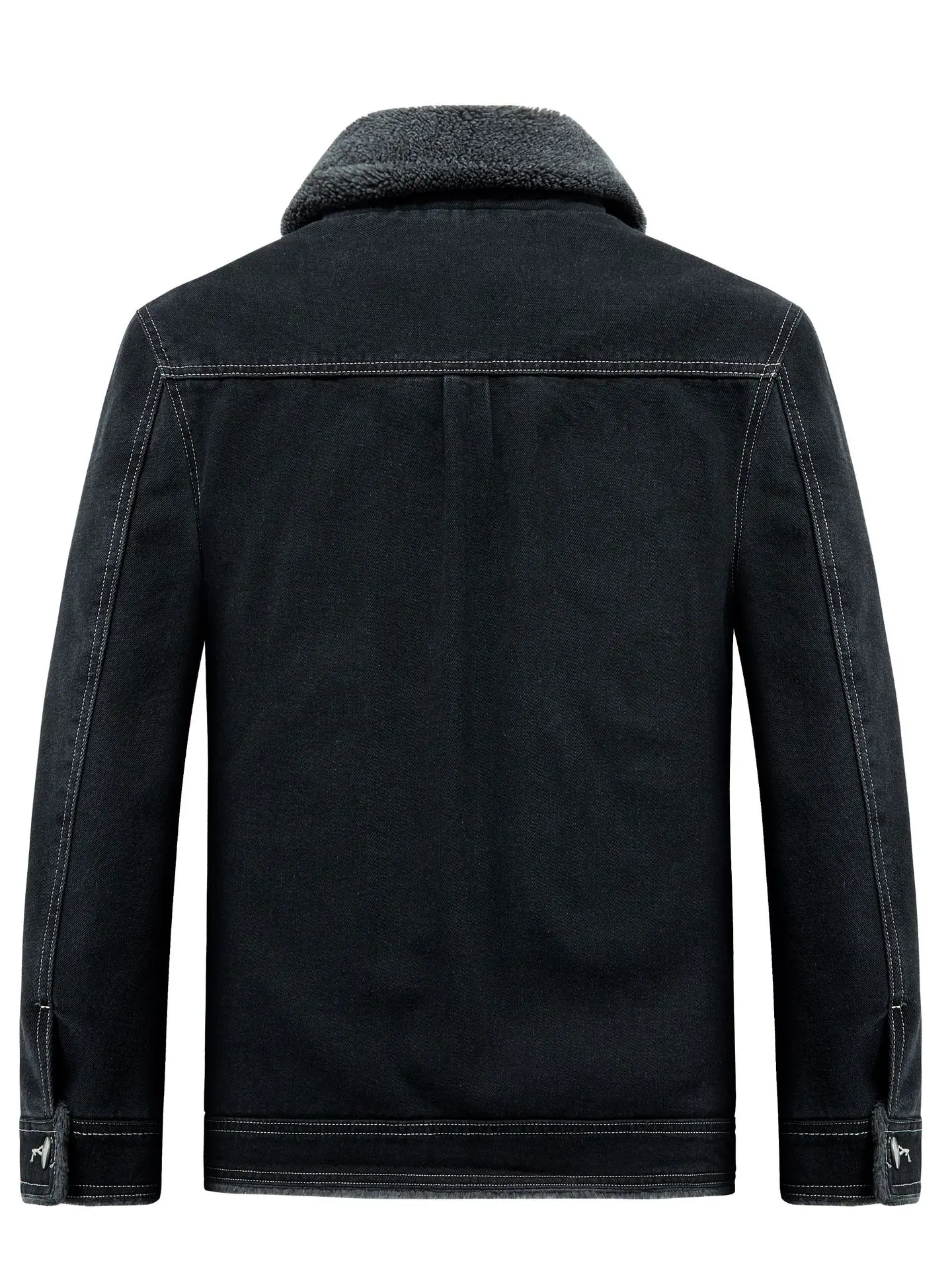 Men's Winter Fleece Denim Cotton Jacket 2025 Retro Workwear Thick Warm Casual Style for Cold Weather