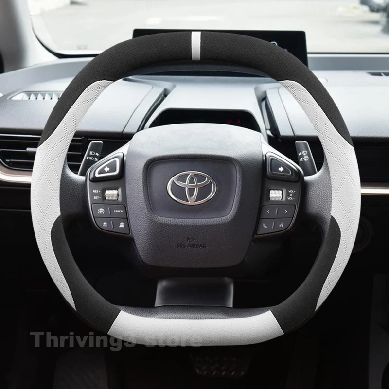 

Suede Warm Car Steering Wheel Cover For Toyota BZ3 2025-2023 Heating Winter Warm Car Steering Wheel Cover Toyota BZ3 Accessories