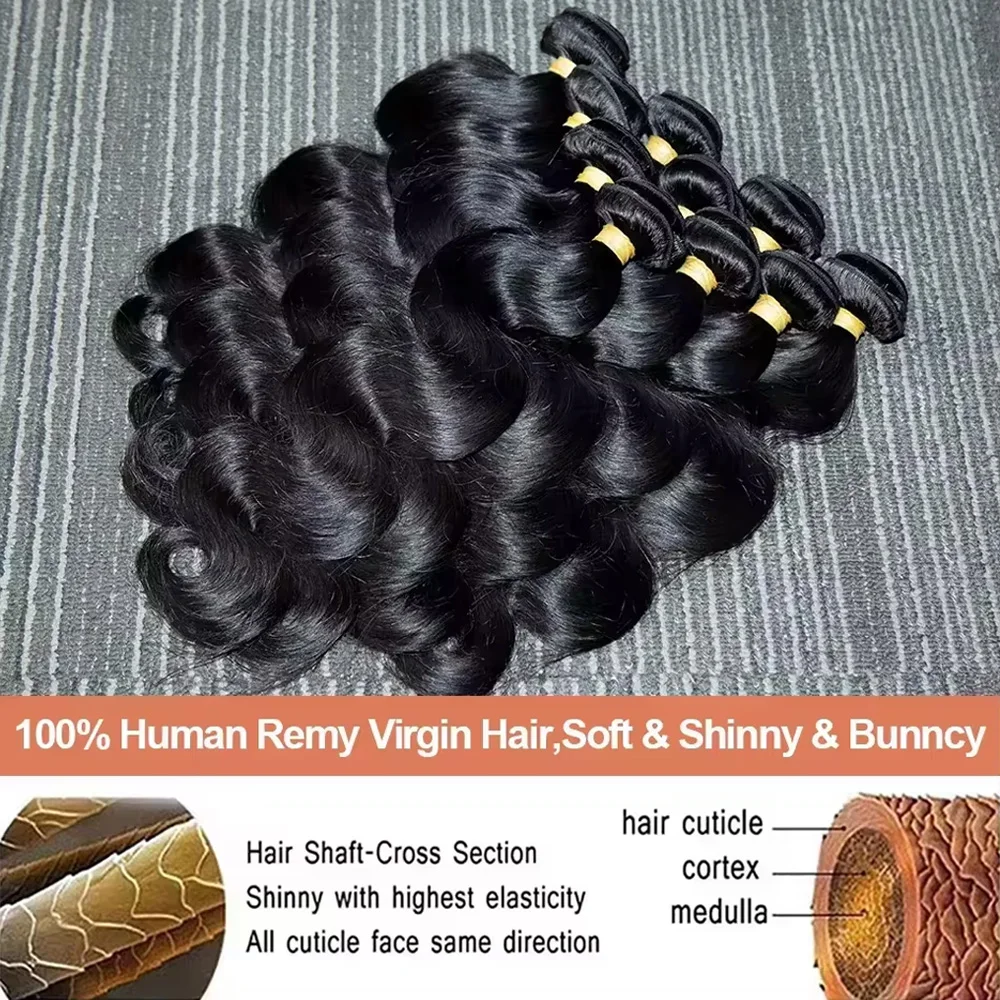 Menschliches Haar Bundles Körper Welle 100% Unverarbeitete Brasilianische Reine Haar Bundles Doppel Schuss Weben Körper Welle Bundles Menschliches Haar
