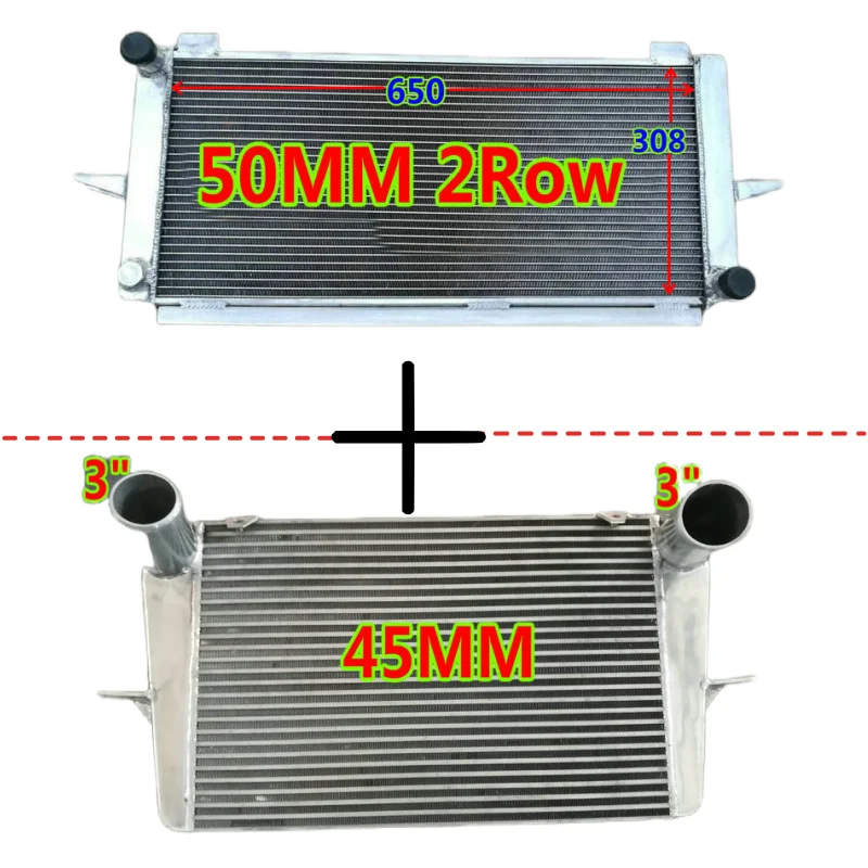 50MM pour radiateur et refroidisseur intermédiaire en aluminium 1982-1997 pour FORD ESCORT/SIERRA RS500/RS COSWORTH 2.0