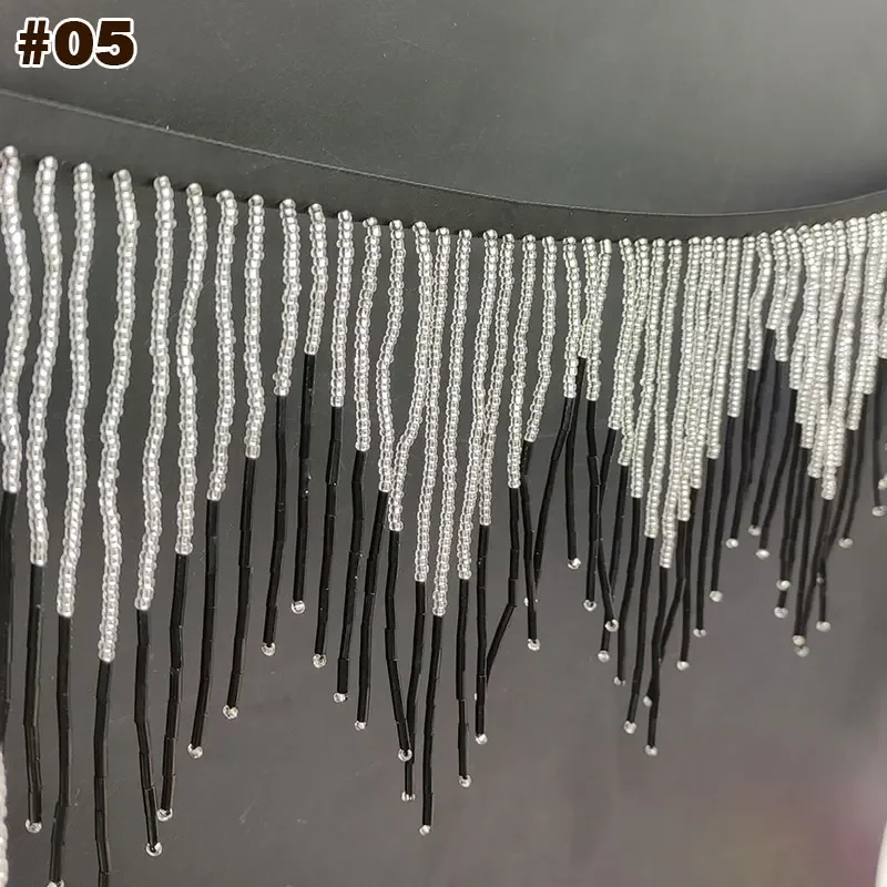 45cm Encrypted Manual Nail Bead Tassel Lace Multicolor Pendant Beaded Trim Fringe DIY Stage Clothing Home Curtain Decorative