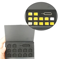 12-Slots-NANO+1-Slot-Card-Pin Aluminum Portable SIM Micro Pin SIM Card Nano Memory Card Storage Box Case Protector Holder