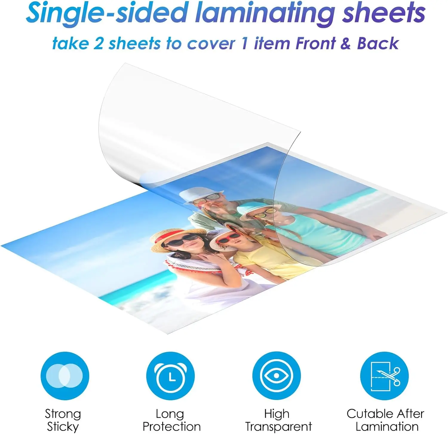 ESHANG 20Sheets Clear Cold Laminating Sheets, 8.3 x 11.7  Inches Adhesive A4 Size Pouches for Documents and Photos