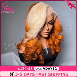 Ginger 13x6 Transparent Lace Front Wig Body Wave Wigs For Women 613 Colored 13x4 Lace Front Blonde Human Hair Pre Plucked Wigs