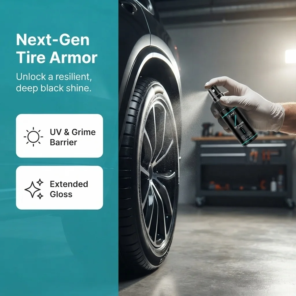 Car Tire Coating Agent, Shine Protection For Car Tires, Repel Dust Reduce Rubber Aging YT0611