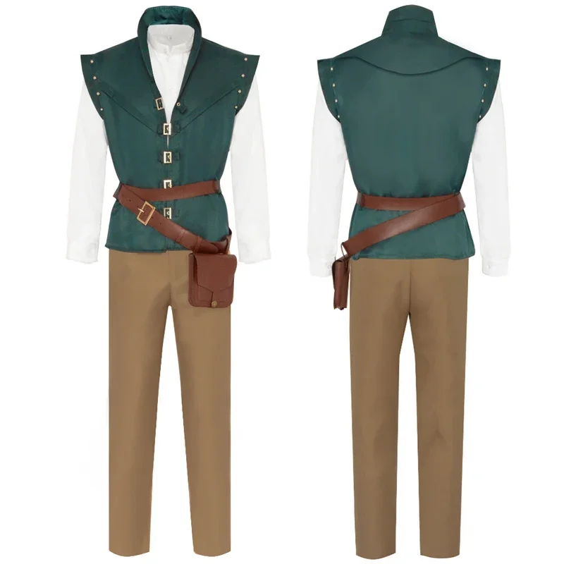 Animal Movie Flynn Rider Cosplay Adult Unisex Prince Uniform Halloween Outmade Party Suit Carnival