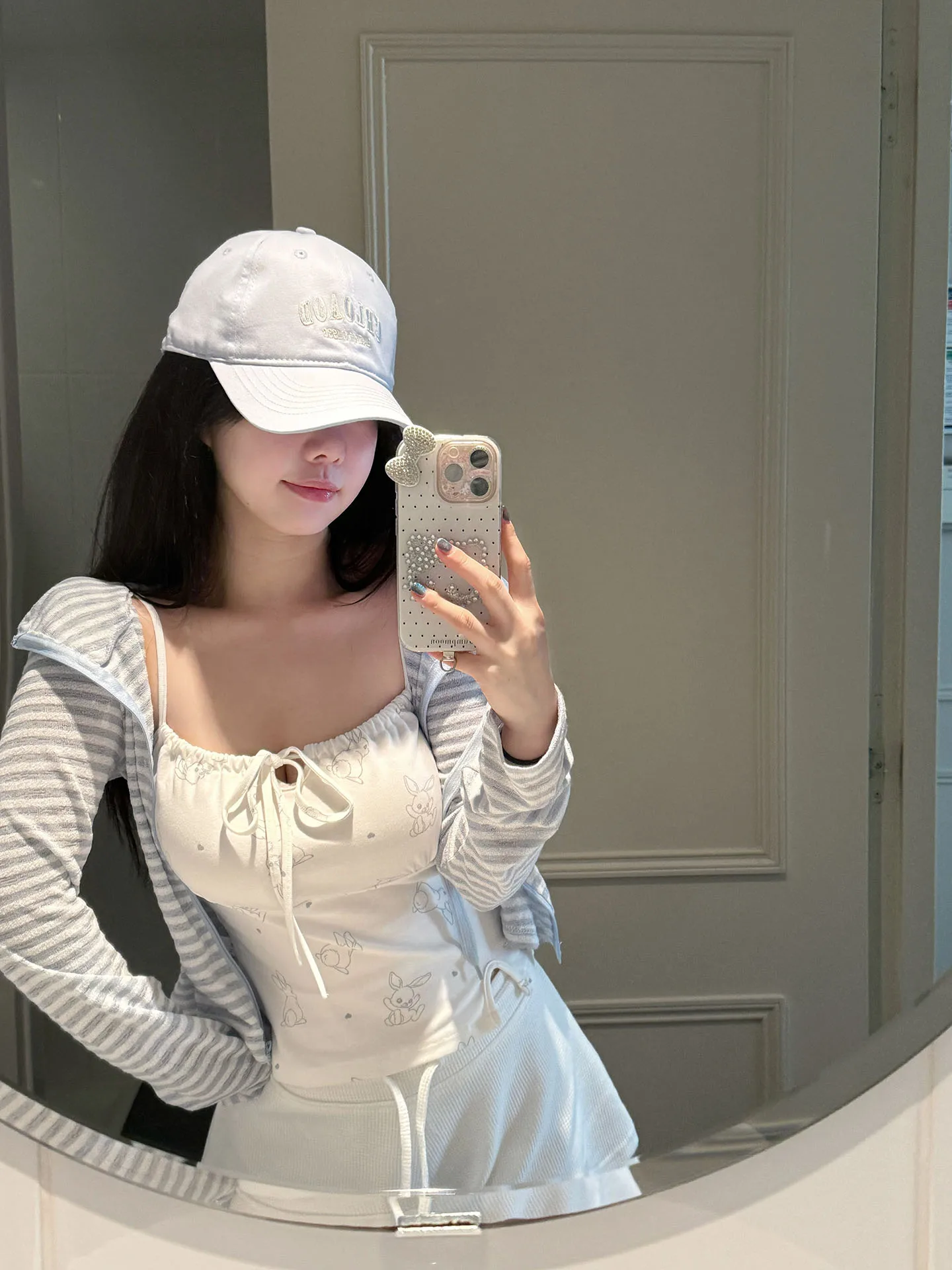 

Slimming Rabbit Print Crop Top Elastic Bandage Vest Pure Desire Girl ort Length Commute Sle Cotton Blend Tank Top