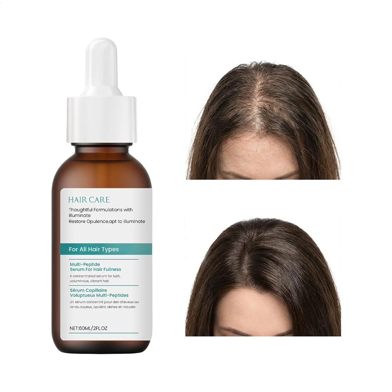 60ml Hair Smoothing Liquid Peptide Hair Serum Hair Root Care Serum Repair Hair Root Moisturize Nourishing Strengthen Hair Oil