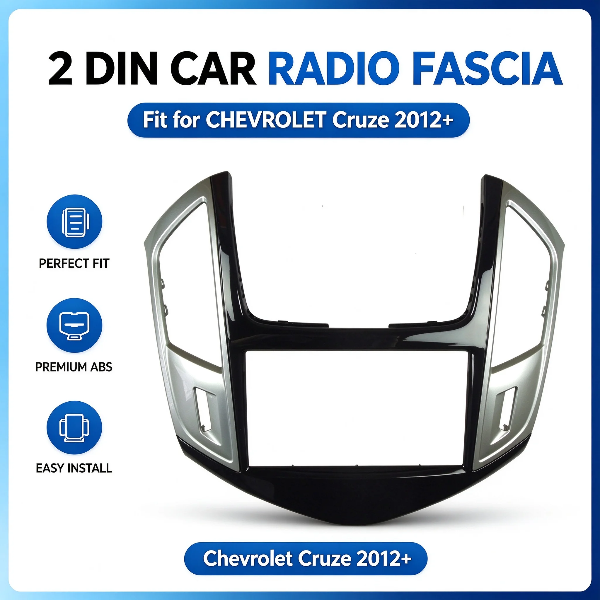2 Din Car Stereo Fascia Panel for Chevrolet Cruze 2012+ Dash Mount Radio Frame Trim DVD Face Plate Bezel