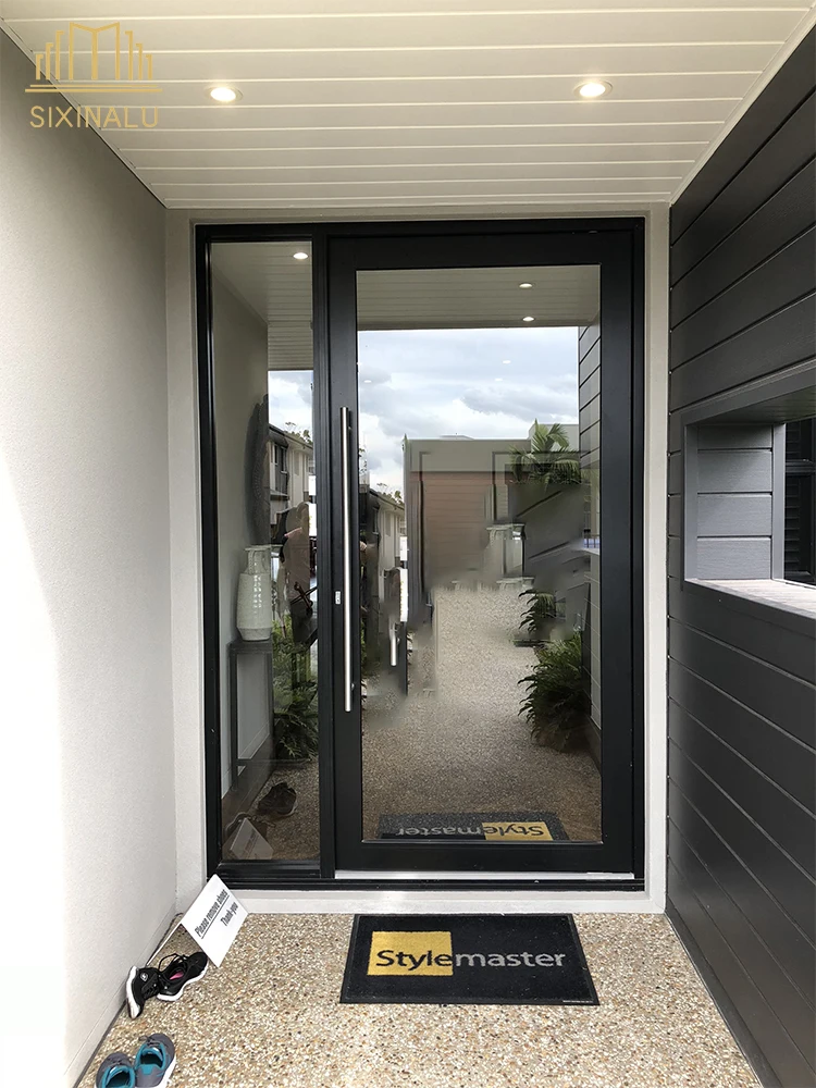 

Sixinalu Double Casement Doors Front Entrance Exterior Security Entry Door Aluminum Double Glazed Shop Home Decor Custom Panel