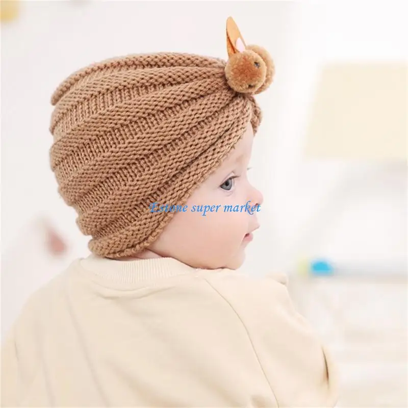 

090B Boys Winter Hat Rabbit Knitted Beanie for Kids Toddler Boys Girls Warm Hats