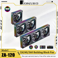 JONSBO ZA-360/240/120 Chassis Fan 12CM Building Block Fan ARGB Shenguang Synchronous PWM Temperature Control Silent Fan Black