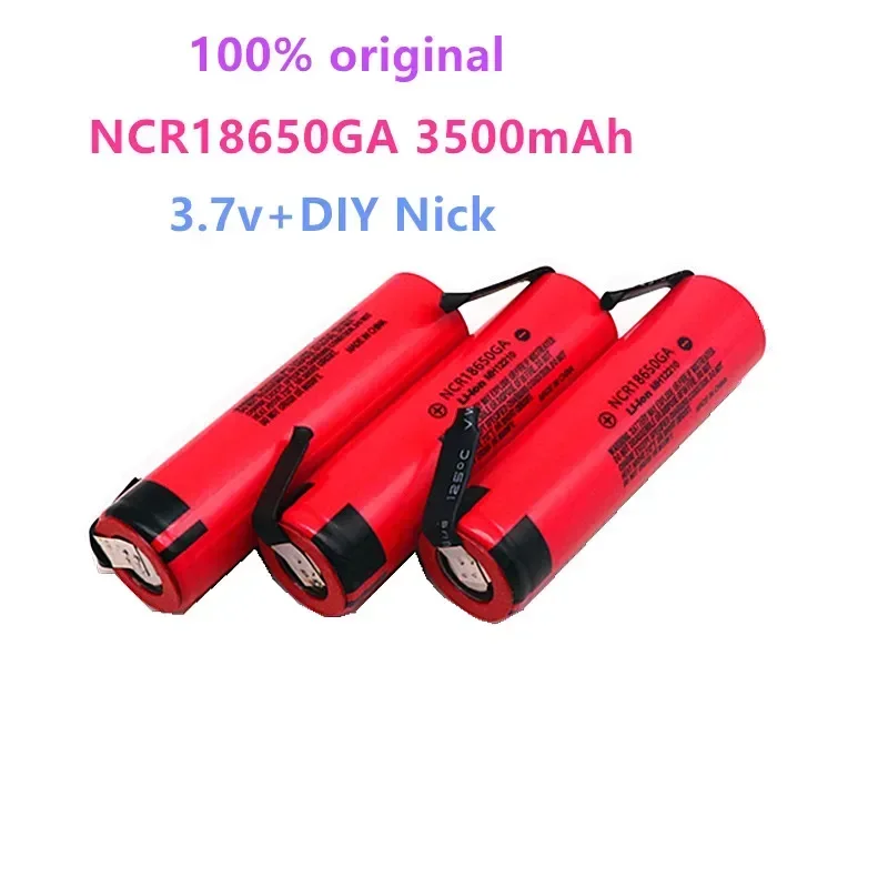 100% Original NCR 18650GA 30A discharge 3.7V 3500mAh 18650 rechargeable battery toy flashlight lithium battery + DIY Nickel