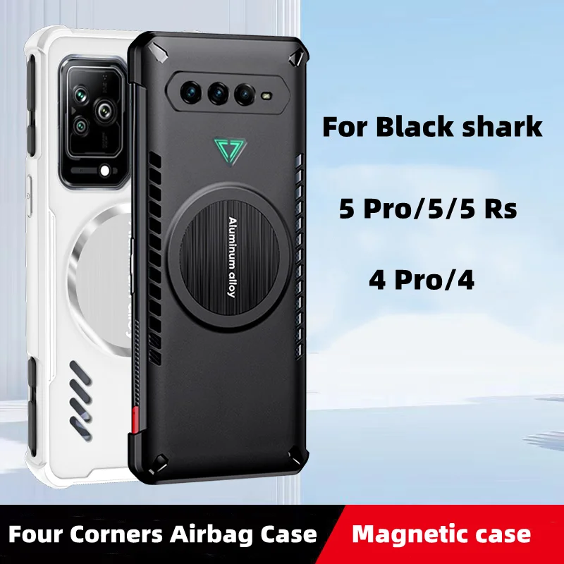 Magnetic Cover For Black Shark 5 Pro Case Four Corner Airbag Cooling Shockproof Case For Black Shark 5RS 4Pro Bumper Coque