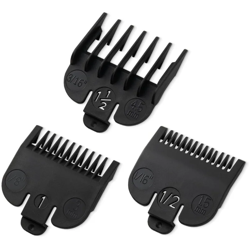 3 Peças Pentes Guia de Substituição para Máquina de Cortar Cabelo 1.5mm/3mm/4.5mm, Acessório Profissional Compatível com Aparadores Wahl