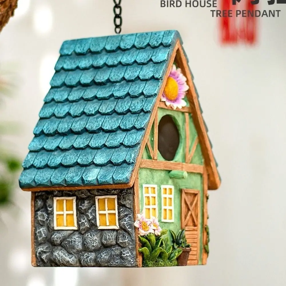 Craft Accessories Cute Bird House Outdoor Wall-Mounted Hanging Birds Durable DIY Garden Sculpture