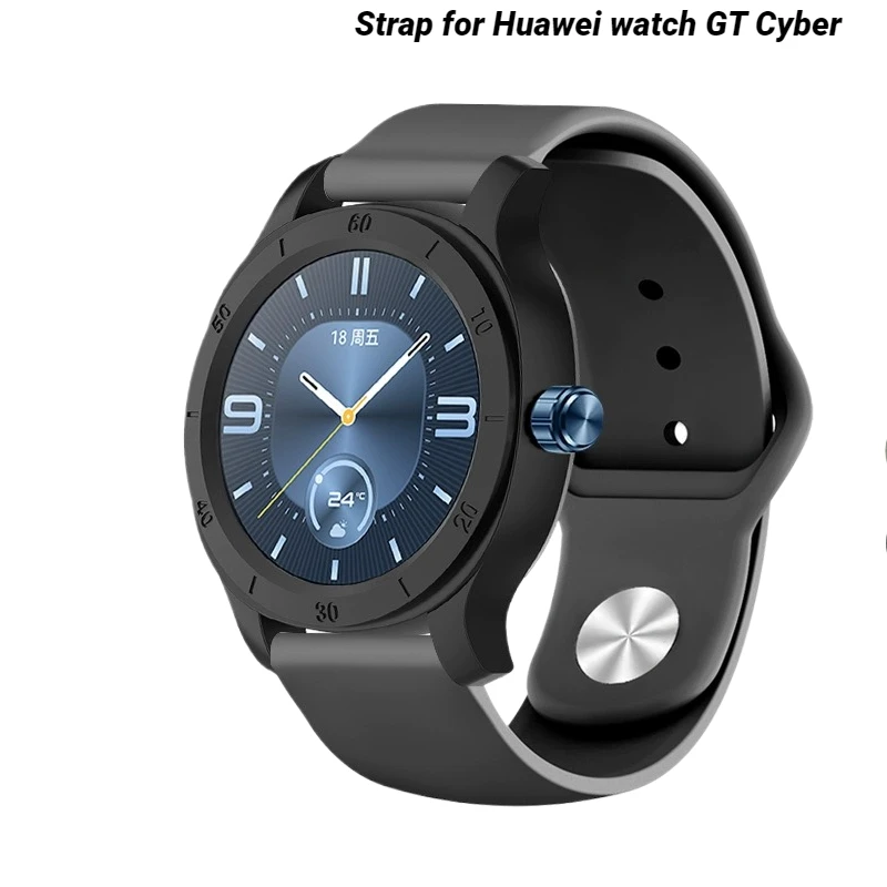 

Силиконовый ремешок для Huawei Watch gt cyber с чехлом, сменный спортивный ремешок для наручных часов HUAWEI GT Cyber, умные часы, браслет