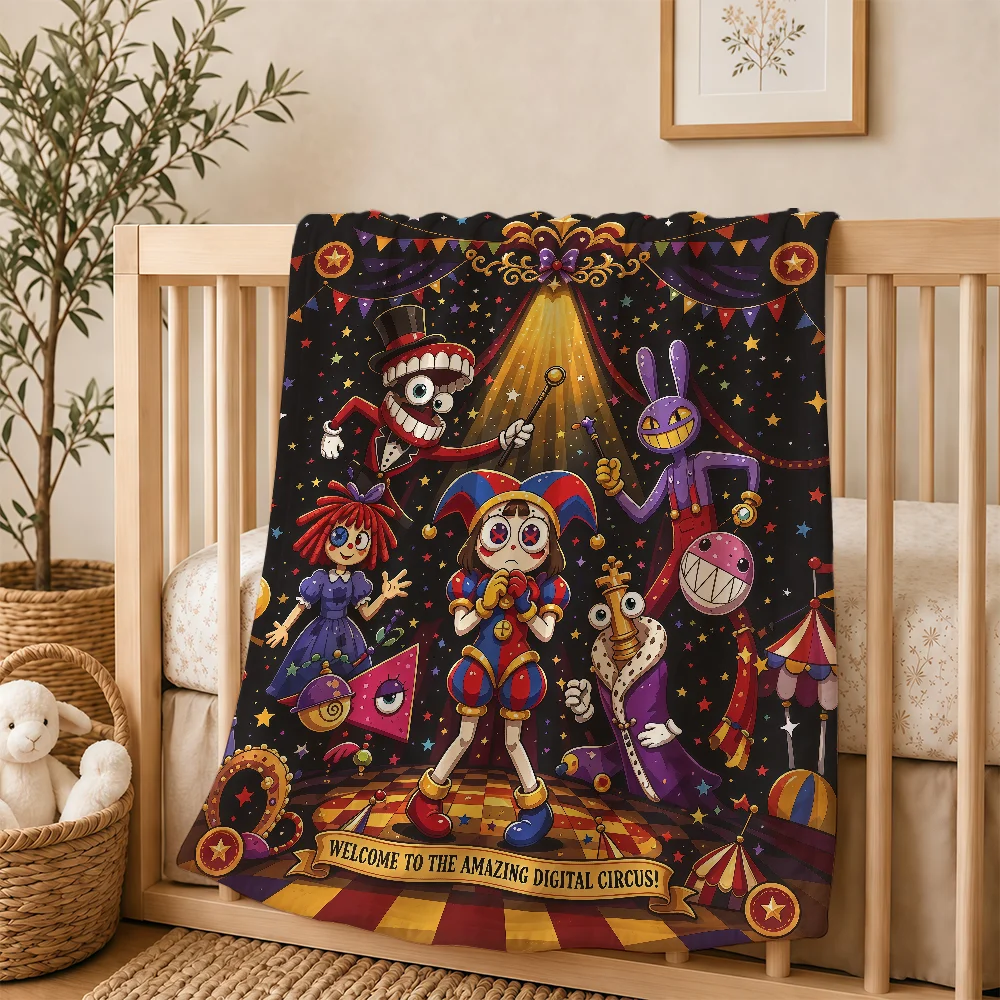 Anime D-Digital C-Circus Blanket For Plush Throw Soft Warm Knee For Bedroom Living Room Bed Sofa Camping Picnic Office Gift