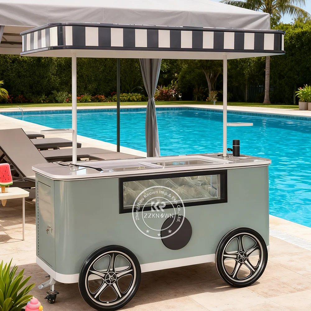 New Design Manufacturer Factory Price Ice Cream Vending Cart High Quality Ice Cream Cart with Large Capacity Refrigerator