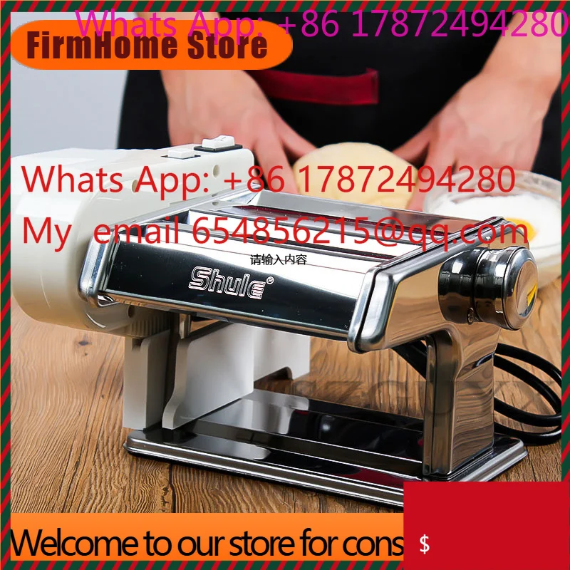 Household Flour Pressing Machine, Automatic Stainless Steel Pasta Machine for Noodle Cutting & Dumpling Making
