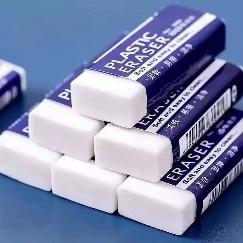 “6-Pack 2B Plastic Erasers – Soft, Durable, and Easy-to-Clean Pencil Erasers for School, Office, and Art Use”