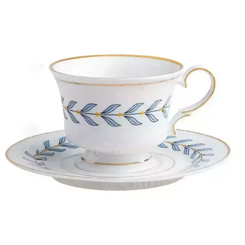 Ceramic Plate Mug Plant Pattern Dinner Plates Cup Nordic Style Ceramic Plates Retro Tea Cups and Tea Tray Steak Pasta Household