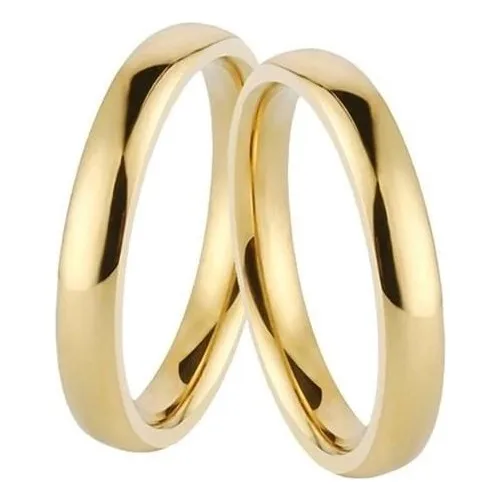 Jewelry Shop 4 mm Thin Curved Steel Wedding Rings Pair Promise Rings Gold Kp