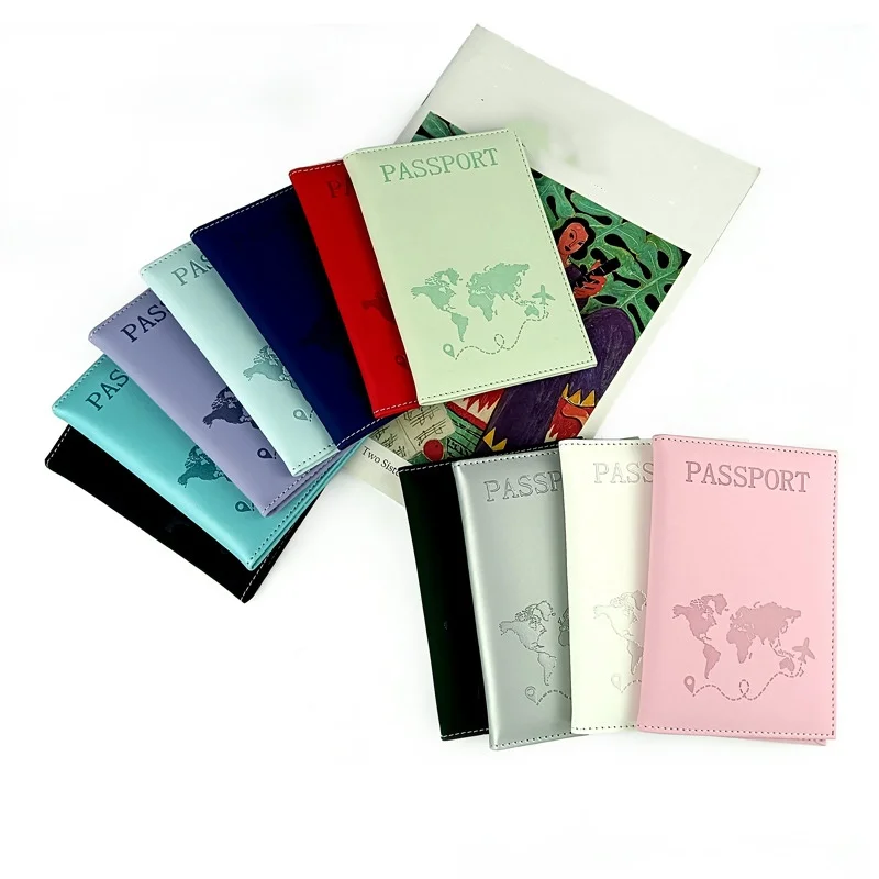 Colorful PU Passport Holder Ticket Passport Covers Travel Passport Protective Cover ID Credit Card Holder Travel Accessories