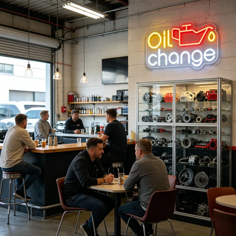오일 교환 네온사인 LED 네온 조명 디밍 가능 차고  - Auto Repair Shop Open 리뷰 및 가격