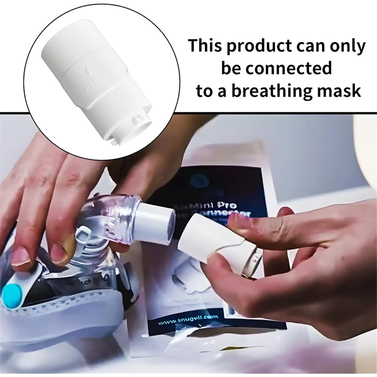 Adaptador de manguera CPAP AT59 de 2 uds para adaptador de manguera Resmed Airmini, adaptador de viaje de tubo que conecta cualquier diámetro de máscara de 22mm