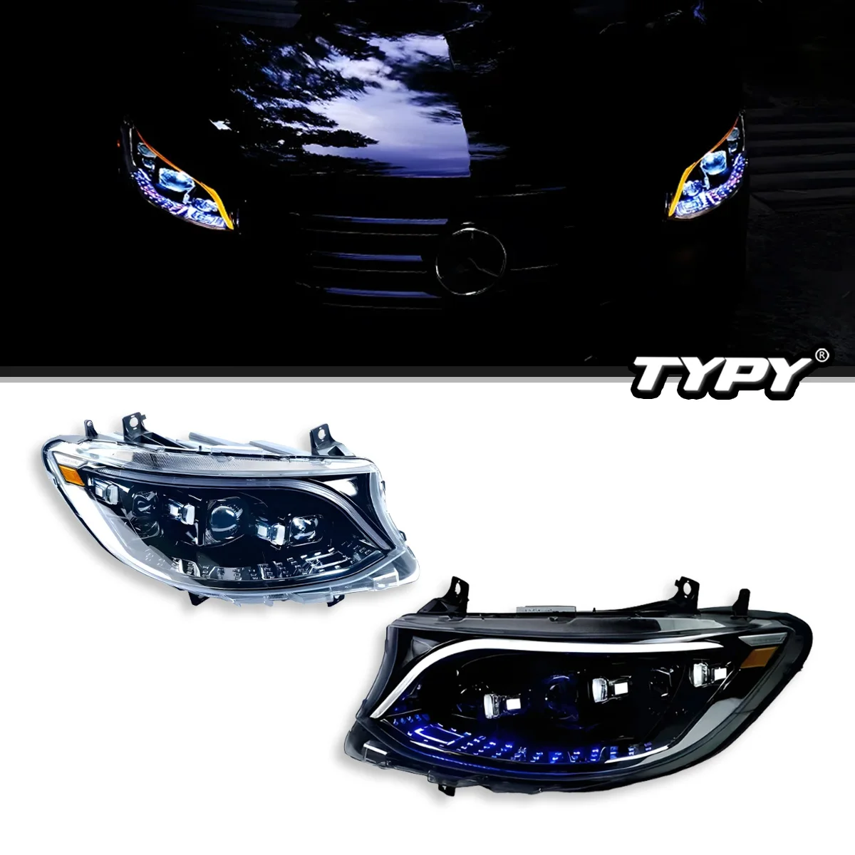 

TYPY Car Lights For Benz Sprinter W907 Headlight 2018-2023 LED Projetor head Lamp Daytime Running Light Automotive Accessories