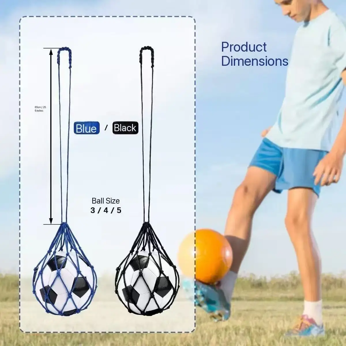 حقيبة شبكية جديدة لشفرات كرة القدم - أداة تدريب الركل والمراوغة لكرة القدم مع ترتد ودوران مرن