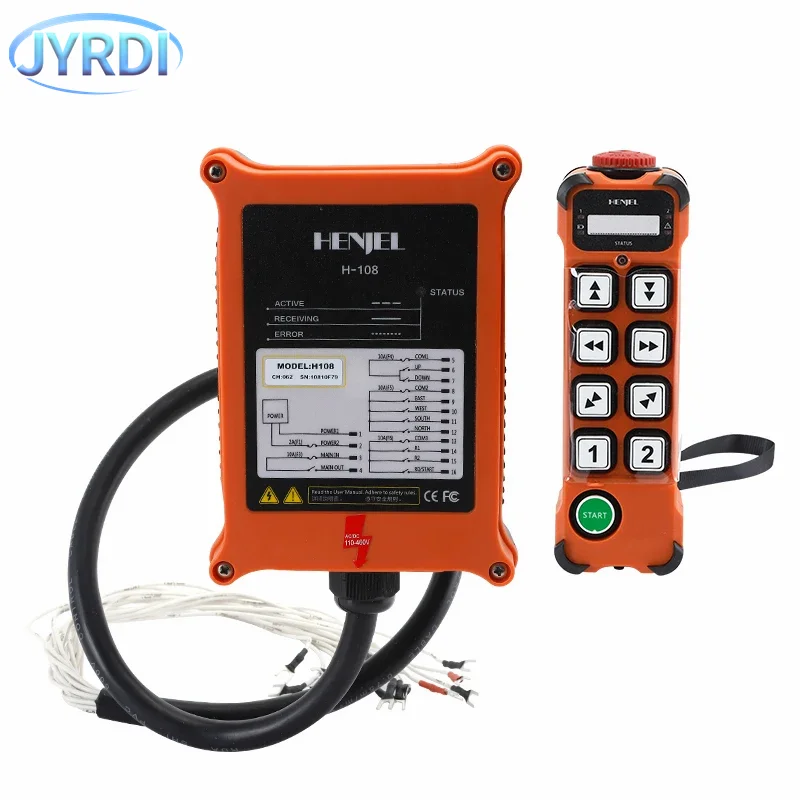 H108 8 buttons single speed Industrial Wireless Radio Crane Remote Control switches Hoist overhead bridge Crane lift Control
