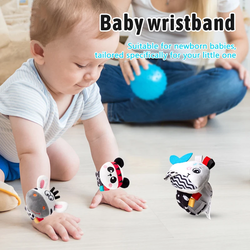 Baby Toy 0-12 Months Baby Animals Rattles Toys Infant Wrist Rattle Toys Newborn Sensory Wrist Rattle Baby Toys Gifts Soft Touch