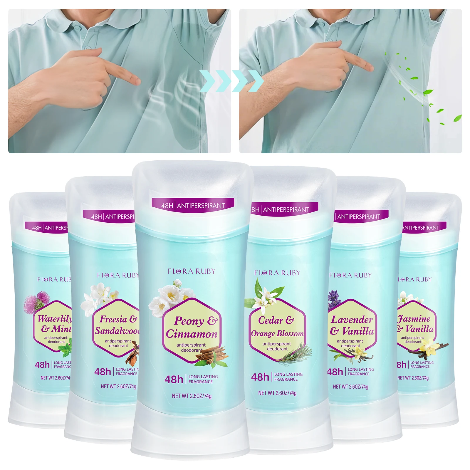 Deodorant Antiperspirant for Men Underarm Odor Removal  Body Odor Removal Lasting Fragrance Deodorant for Men Stick 70g